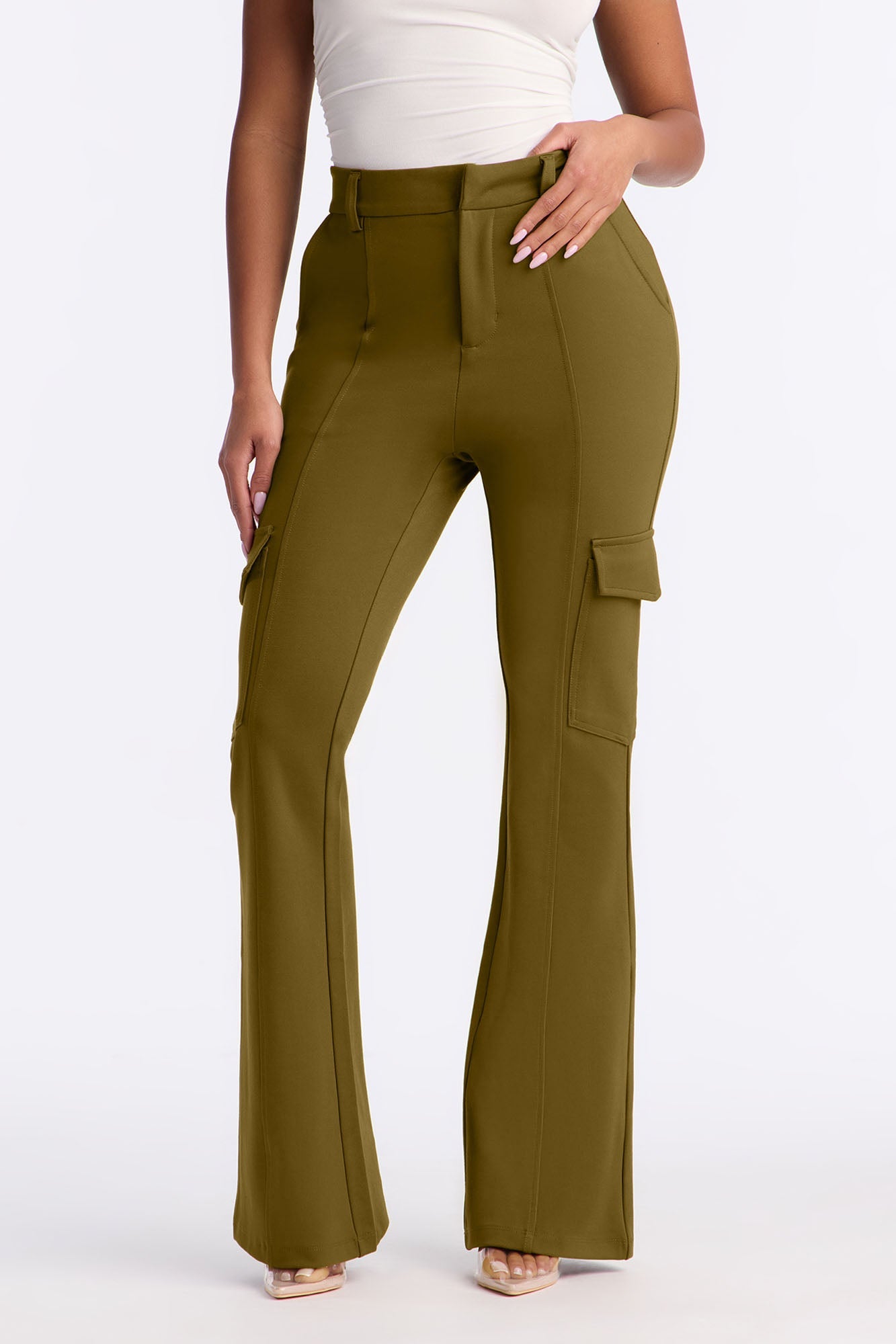 Be About It Flare Cargo Pant - Olive