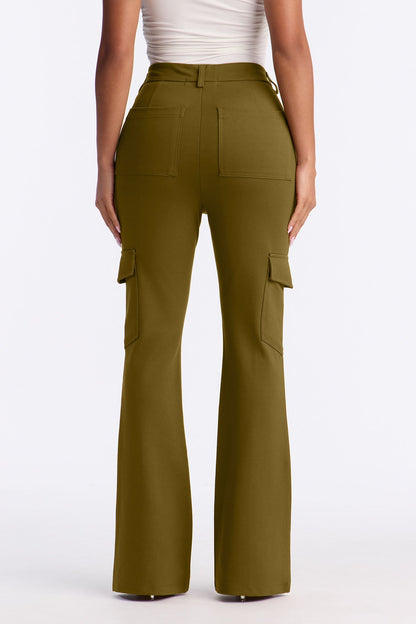 Be About It Flare Cargo Pant - Olive