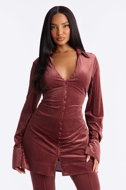 Too Early To Tell Velvet Pant Set - Rose