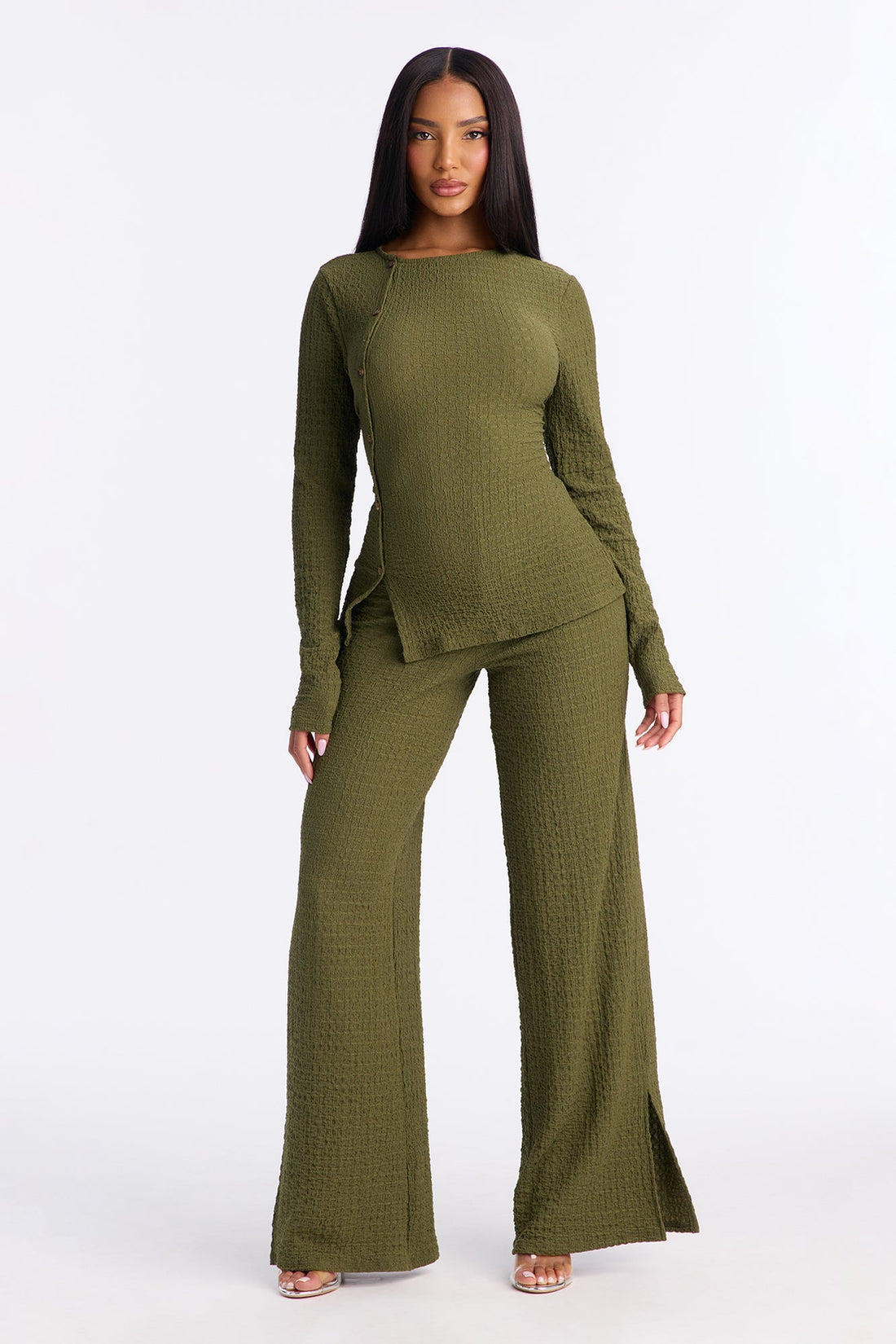 Zakai Textured Pant Set - Olive