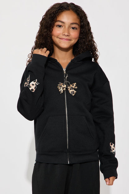 Mini Cozy And Cute Front/Back Hoodie - Black