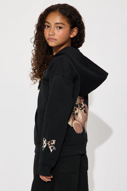 Mini Cozy And Cute Front/Back Hoodie - Black