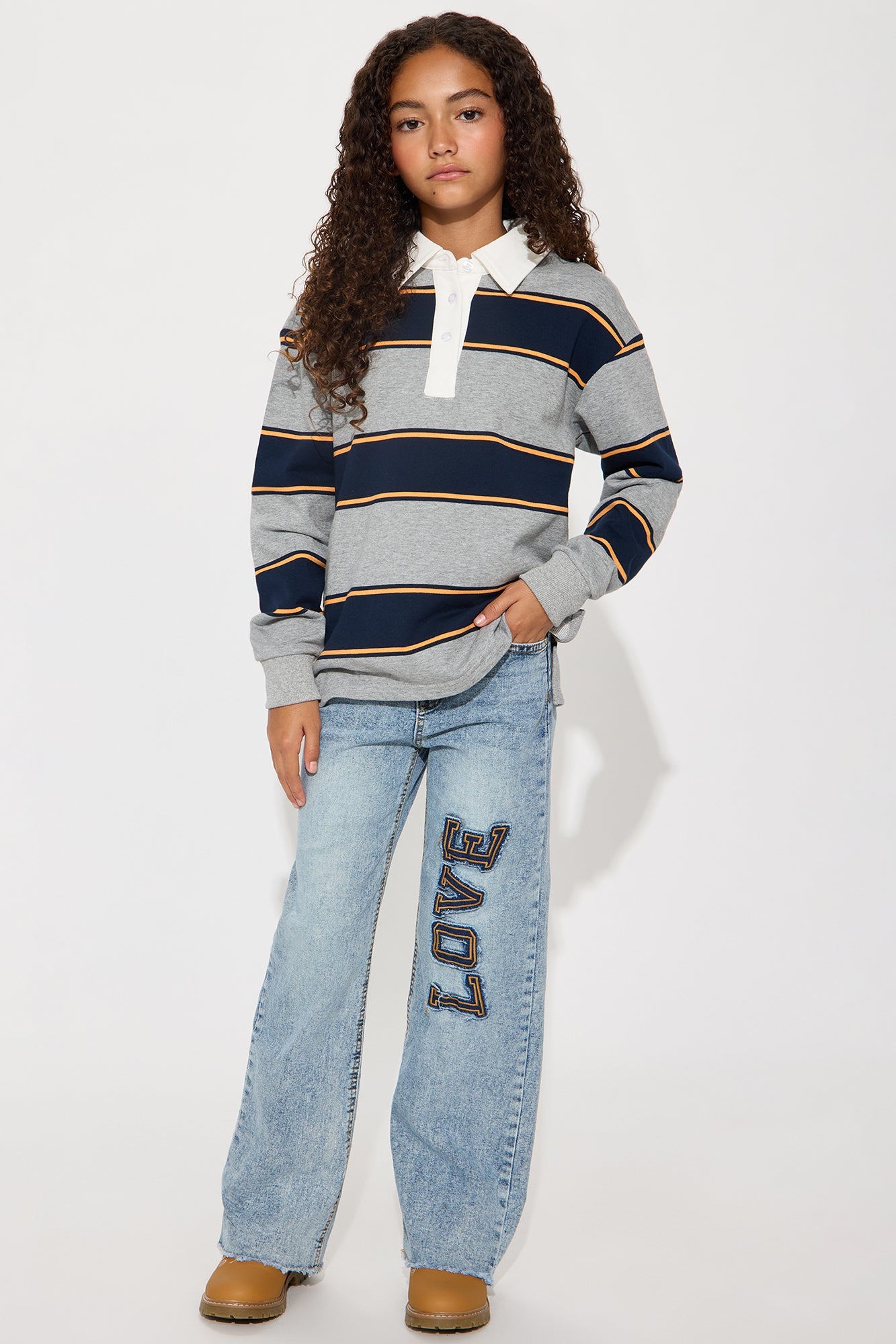 Mini The Power Of Love Wide Leg Jeans - Medium Wash