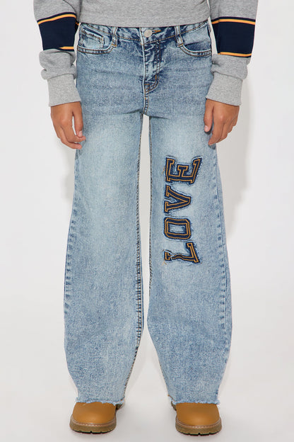Mini The Power Of Love Wide Leg Jeans - Medium Wash