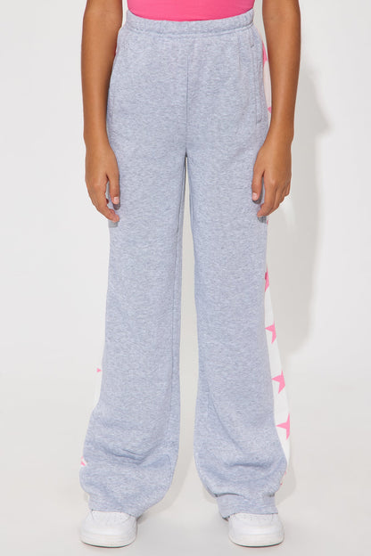 Mini Unstoppable Love Wide Leg Pants - Heather Grey