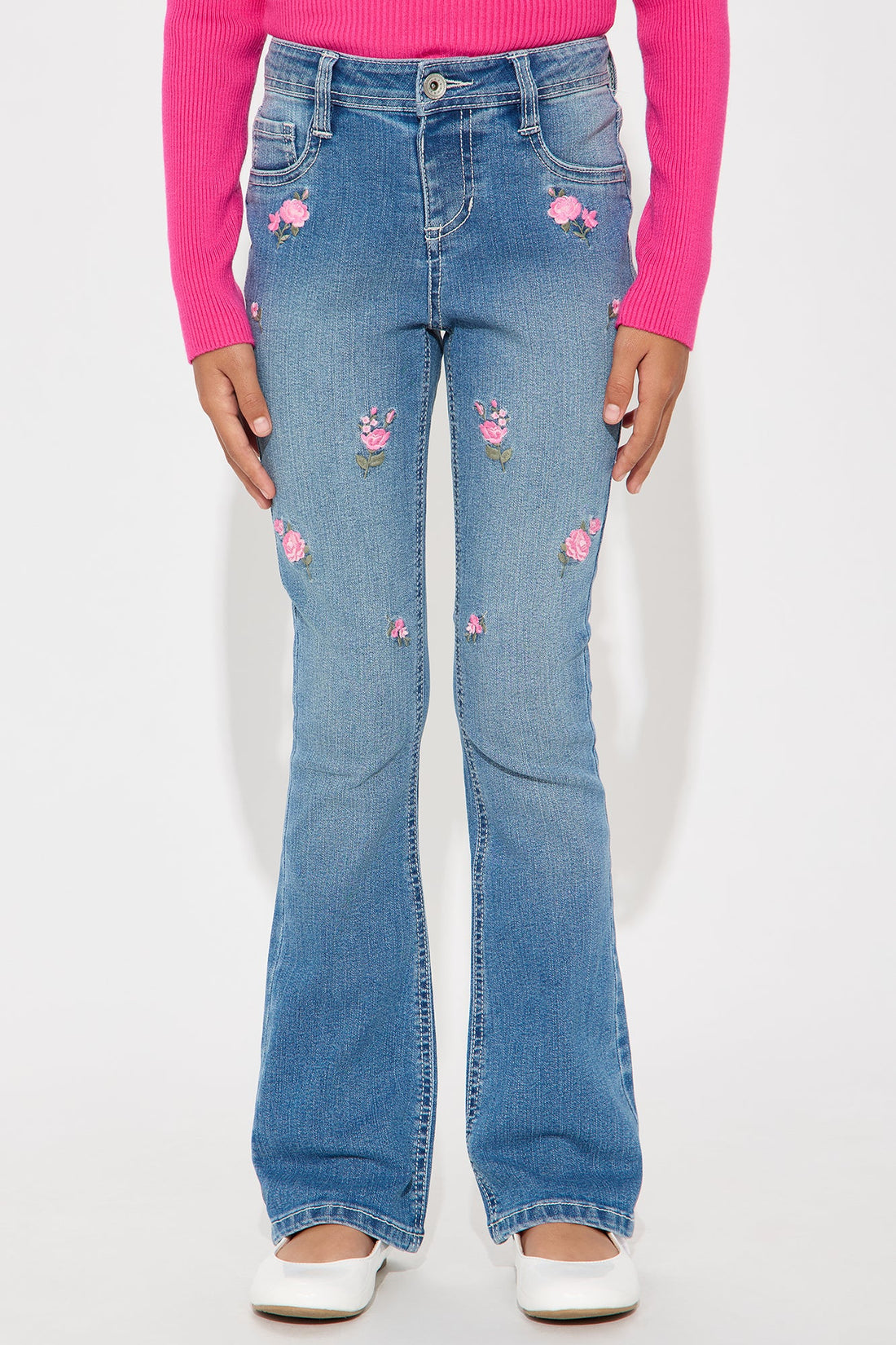 Mini Thinking About It Flare Jeans - Medium Wash