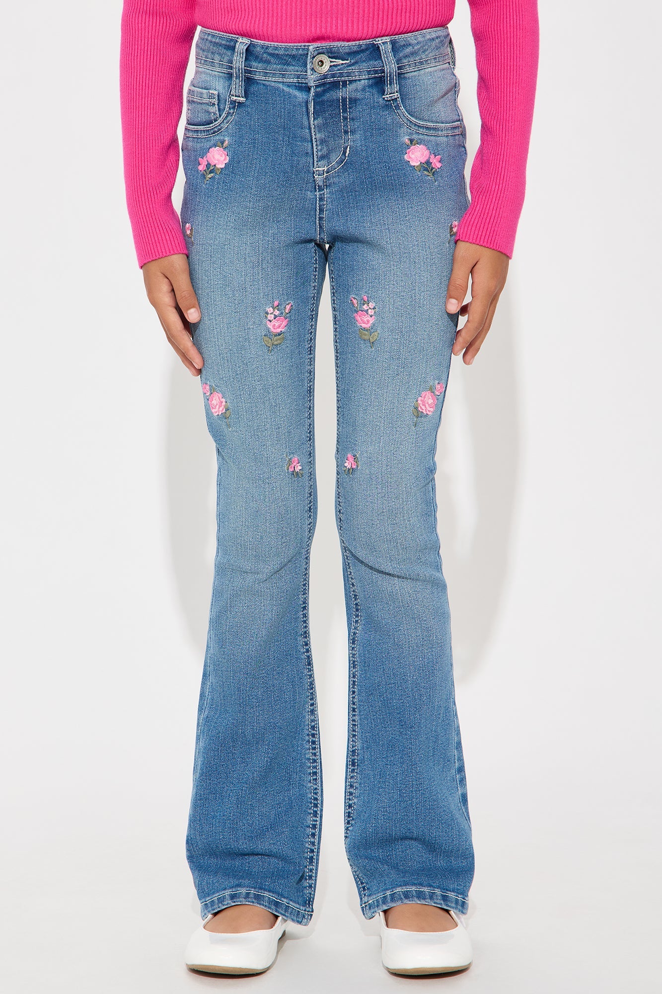 Mini Thinking About It Flare Jeans - Medium Wash