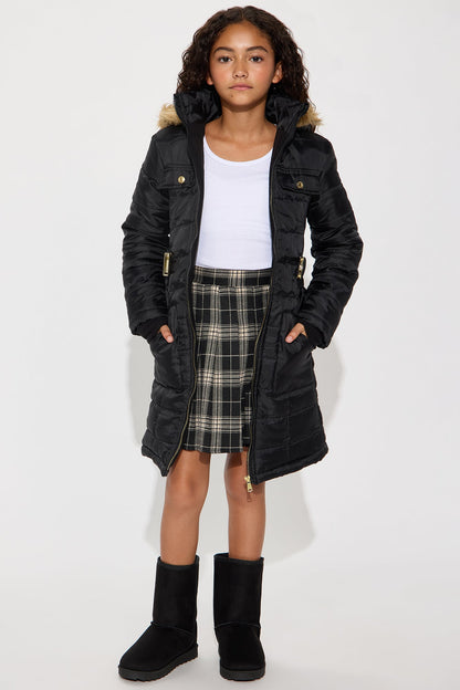 Mini Control The Weather Faux Leather Puffer Jacket - Black