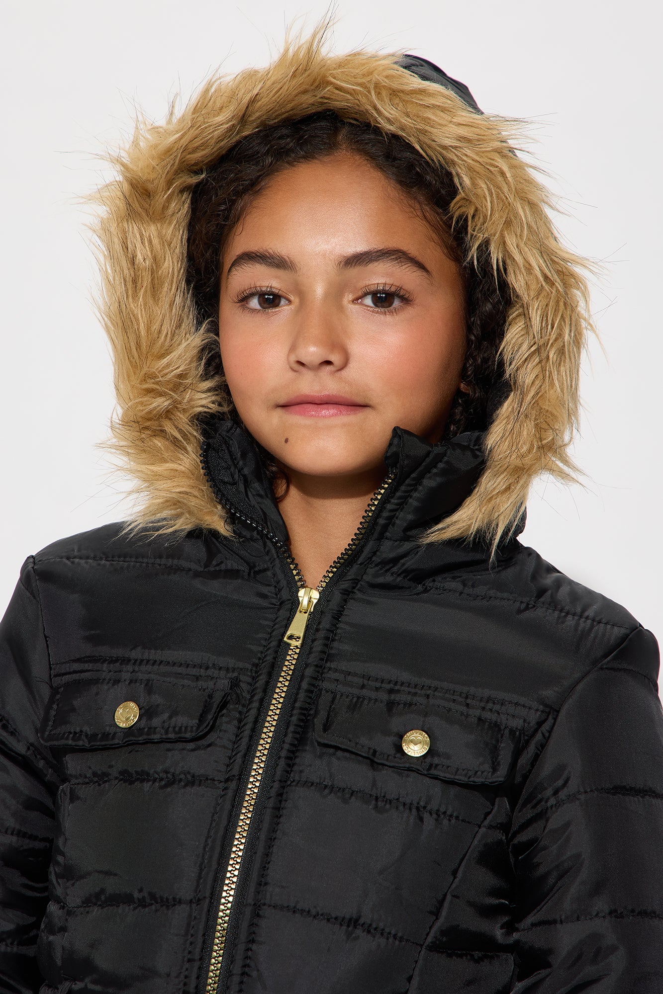 Mini Control The Weather Faux Leather Puffer Jacket - Black