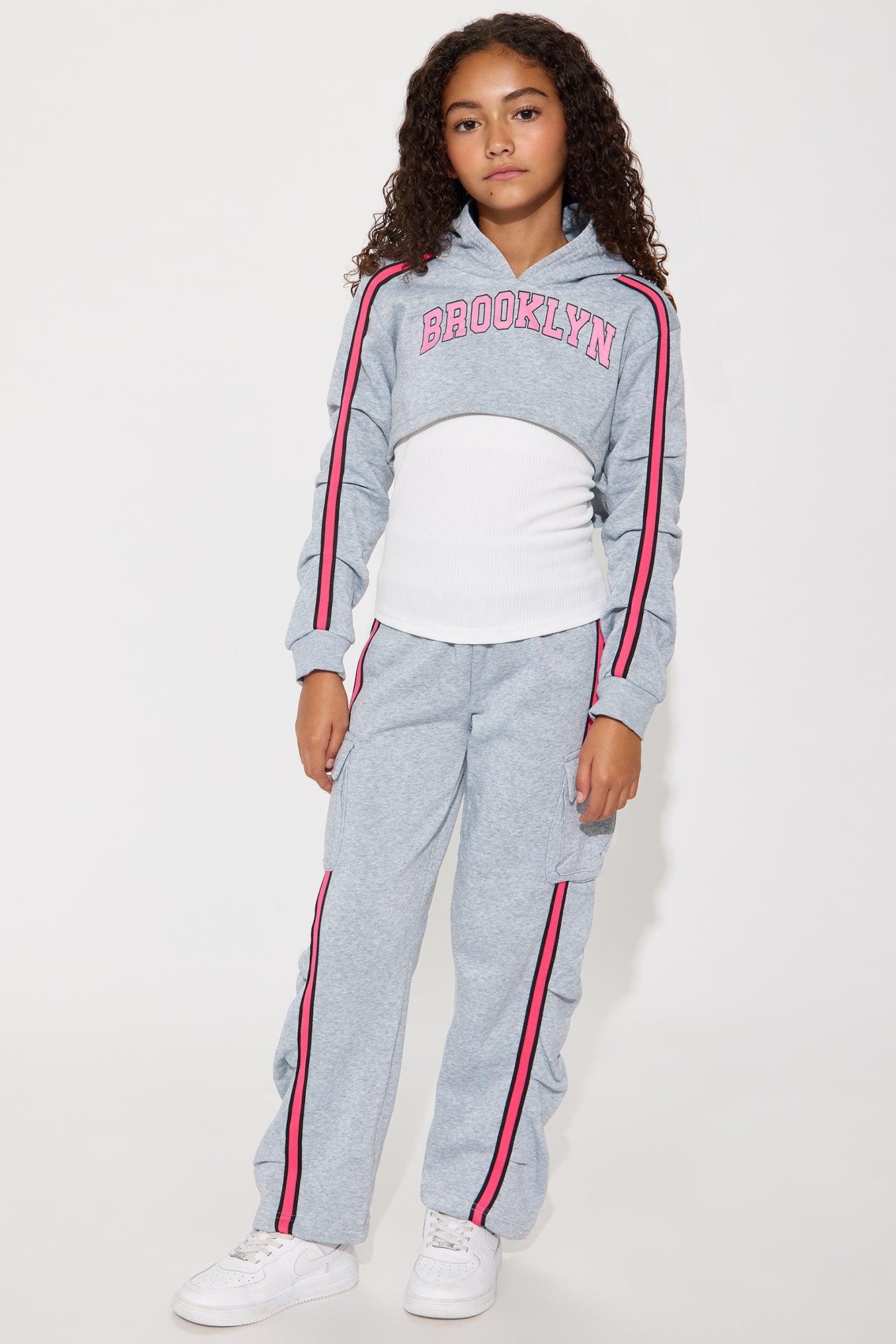 Mini Brooklyn Girl Pant Set - Heather Grey