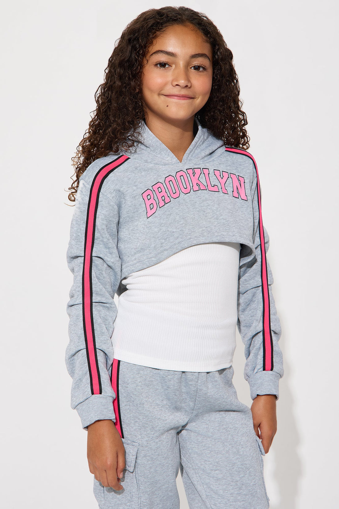 Mini Brooklyn Girl Pant Set - Heather Grey