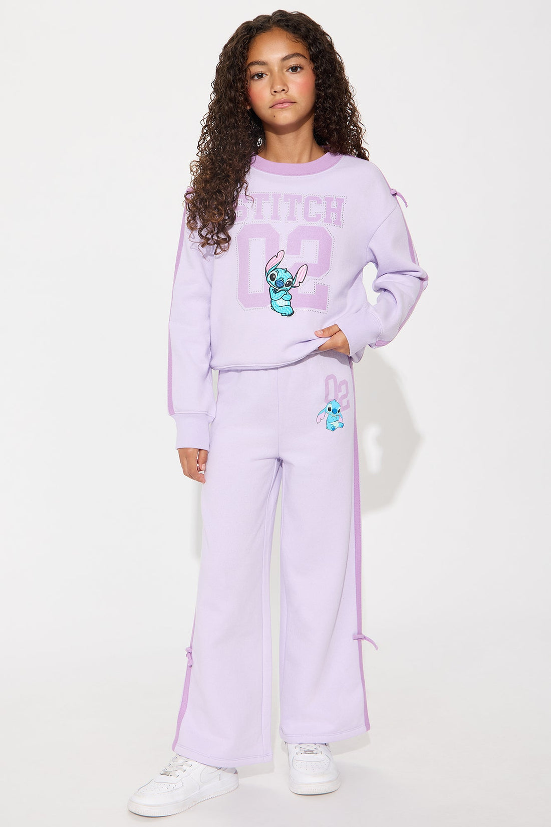 Mini Stitch 02 Wide Leg Pant Set - Purple
