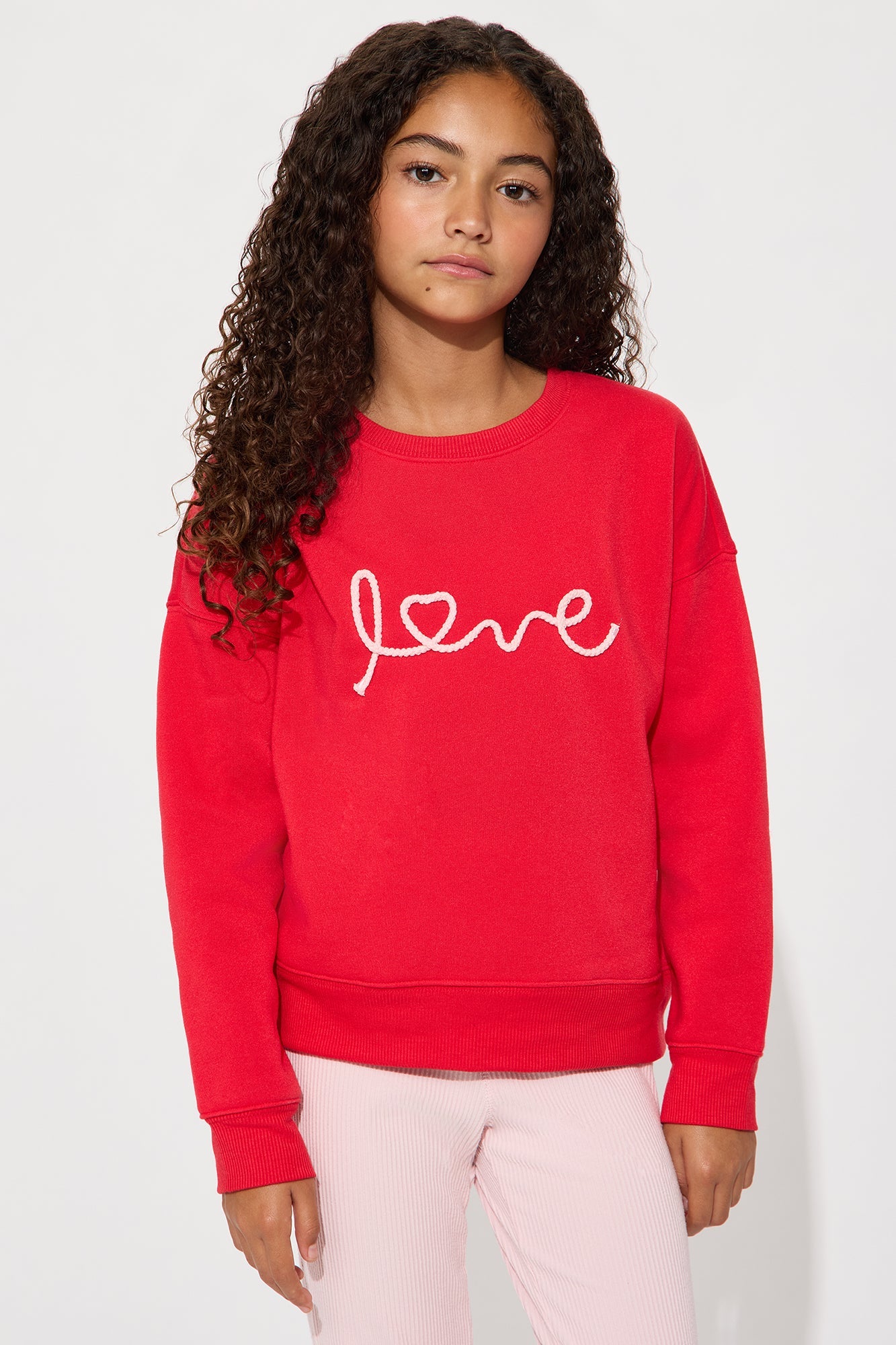 Mini Only Love Flare Leg Pant Set - Red/combo