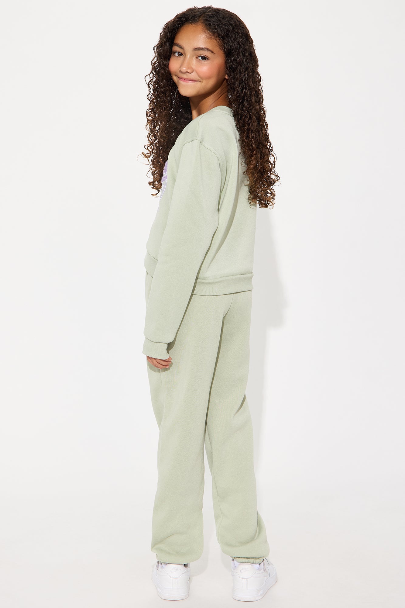 Mini Brooklyn Varsity Champions Sweatshirt And Jogger Pant Set - Sage