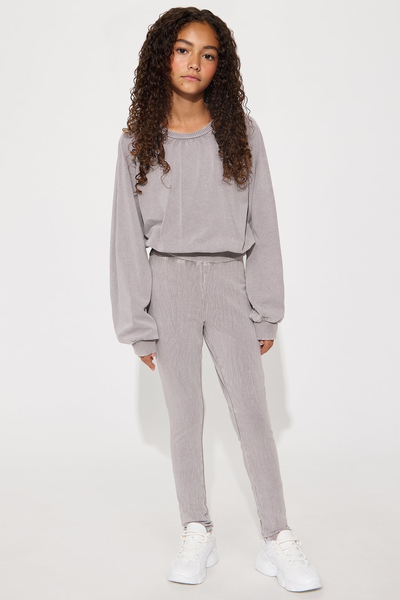 Mini Keep It Going Pant Set - Grey