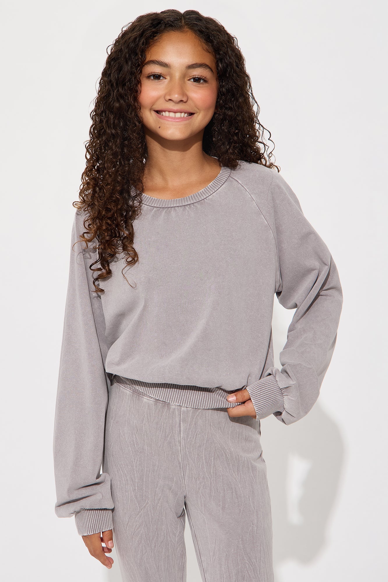 Mini Keep It Going Pant Set - Grey