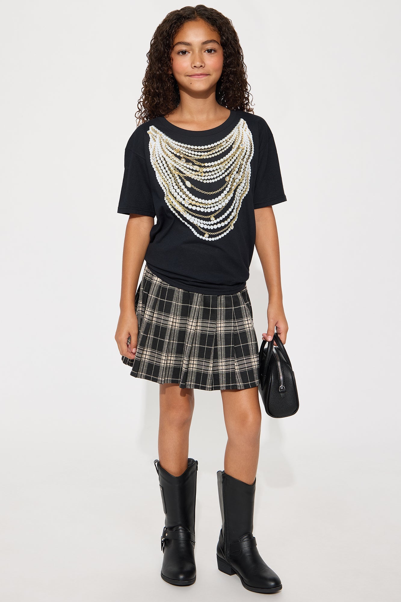 Mini Blinged Out Oversize Tee - Black
