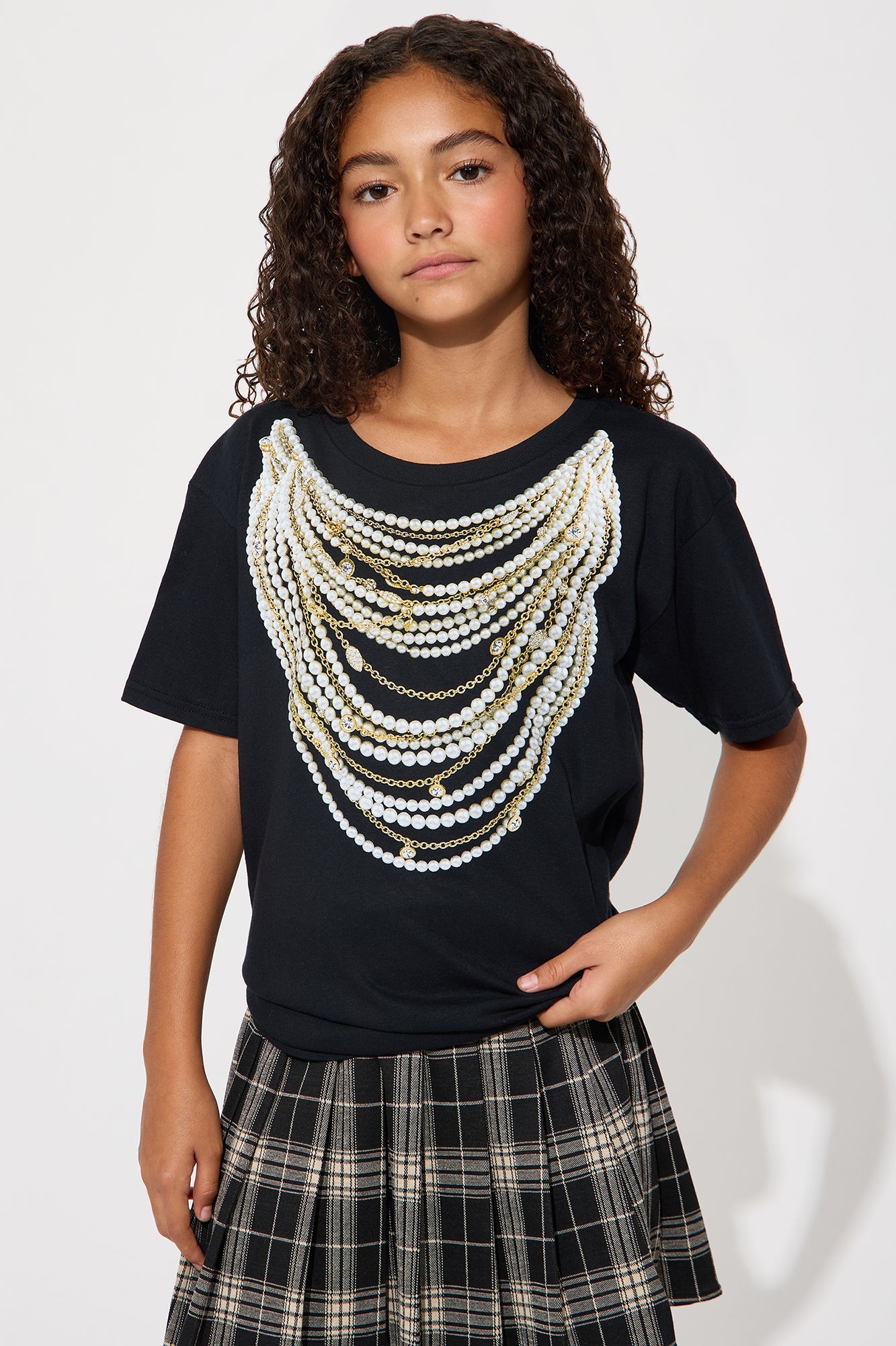 Mini Blinged Out Oversize Tee - Black