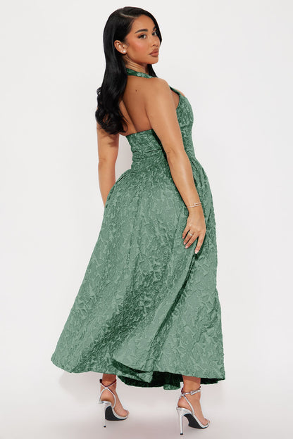 Meredith Jacquard Maxi Dress - Teal