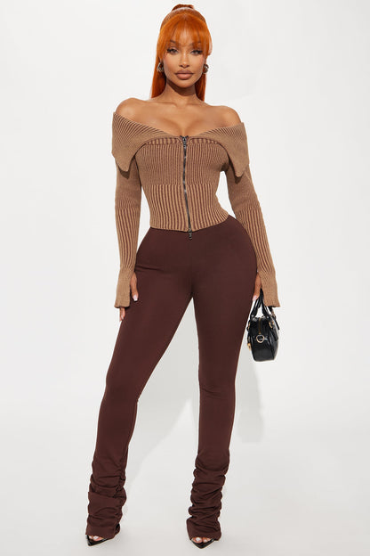 On Your Mind Washed Sweater - Taupe
