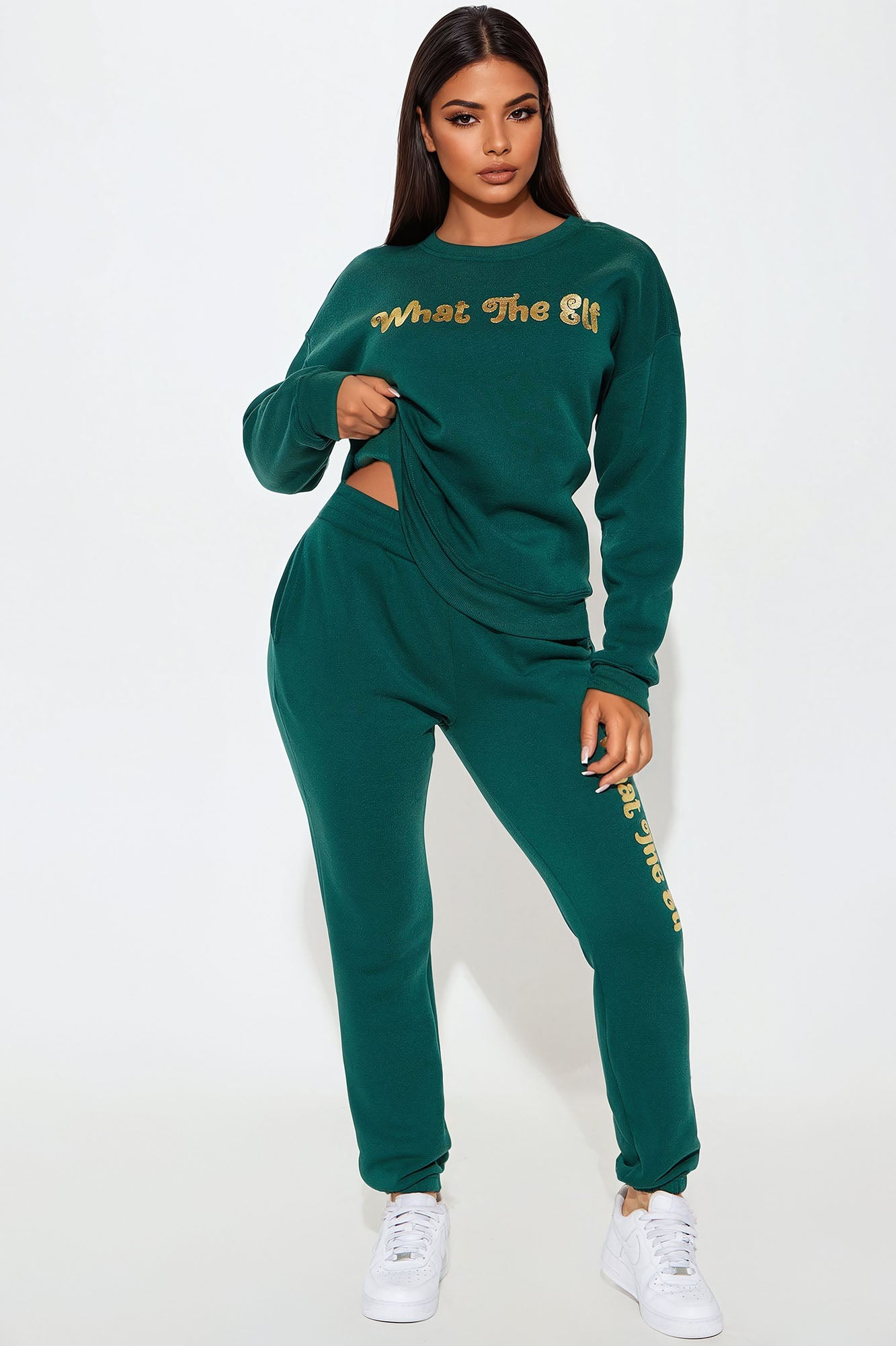 Christmas Spirit Fleece Pant Set - Hunter