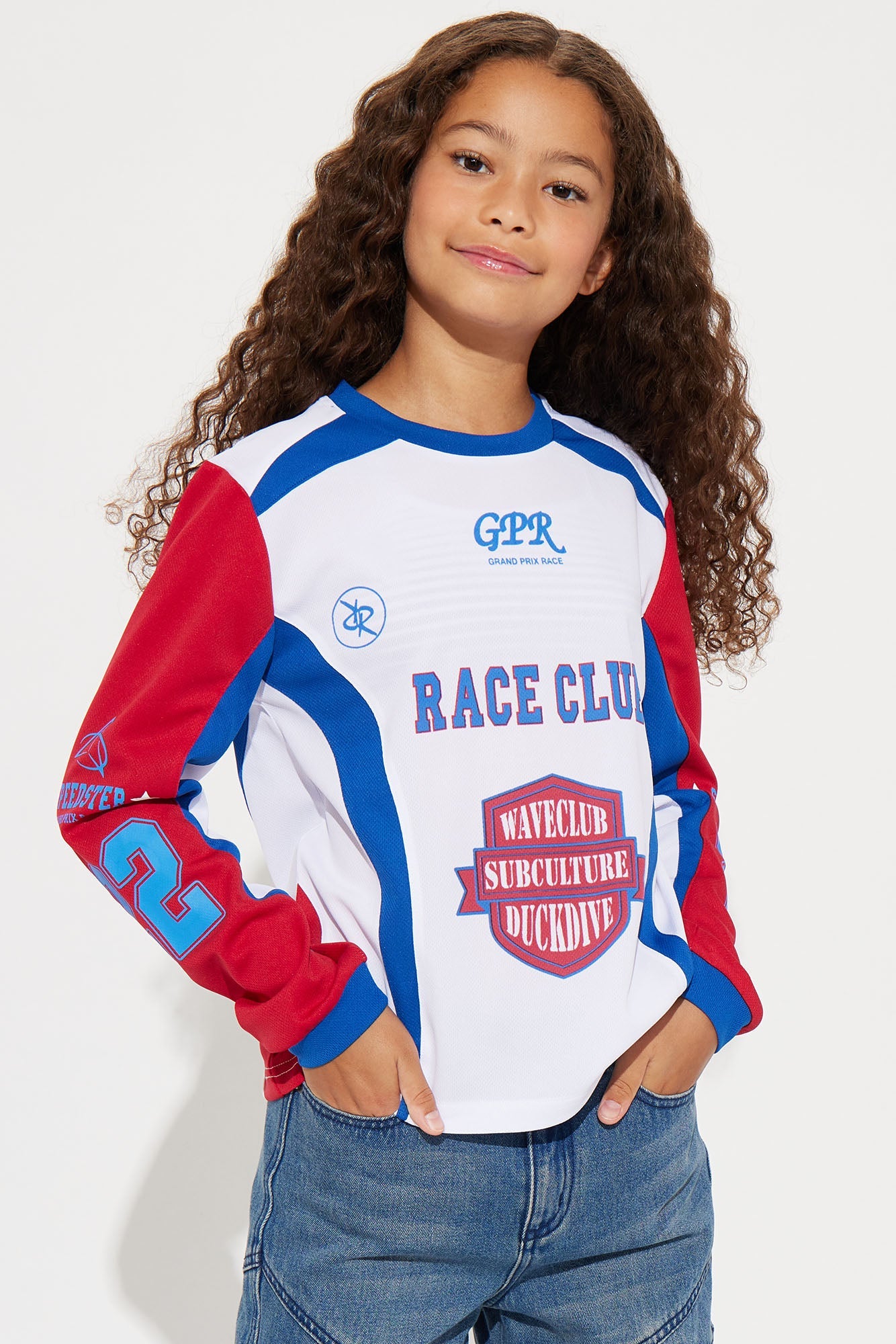 Mini Hot Shot Race Club Jersey Tee - White/combo