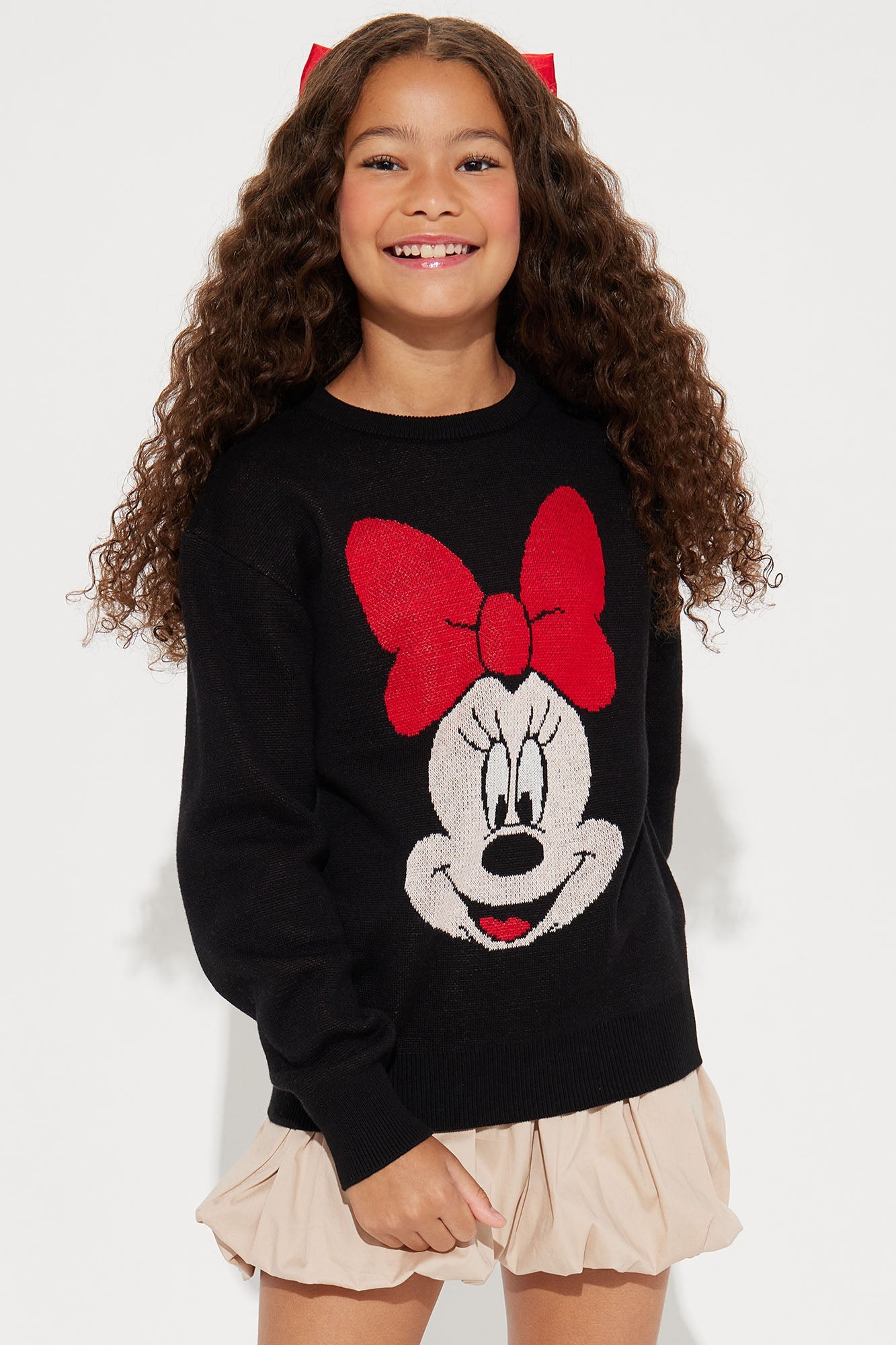 Mini Minnie Mouse Wink Sweater - Black/combo