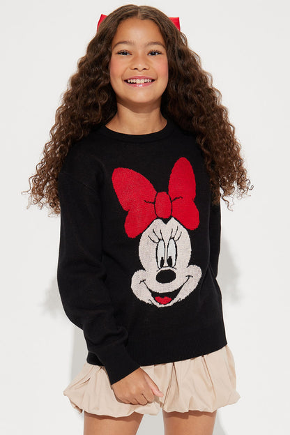Mini Minnie Mouse Wink Sweater - Black/combo