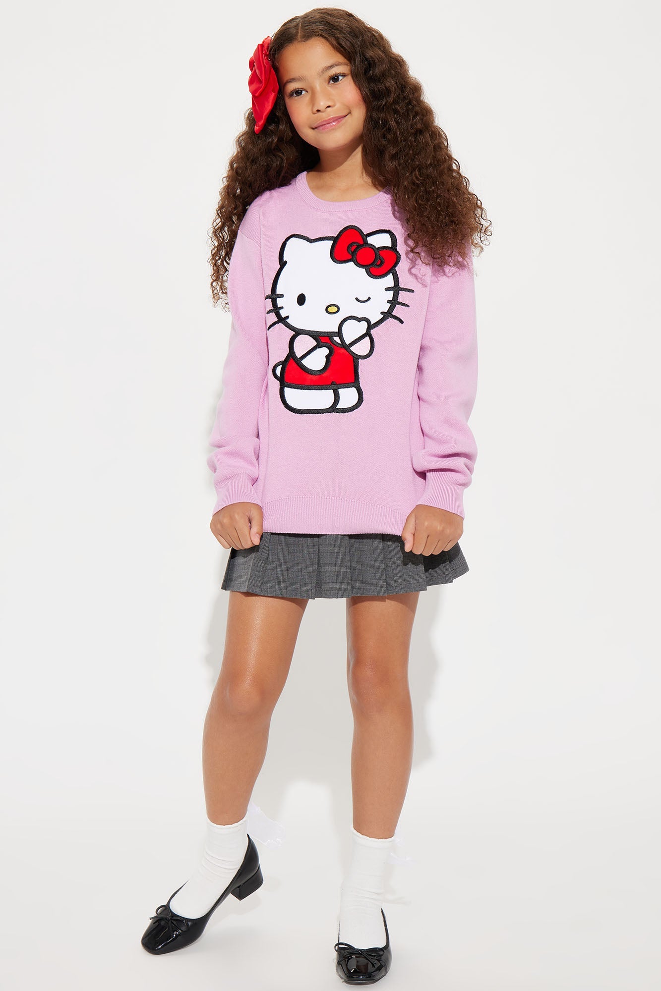 Mini Hello Kitty Wink Sweater - Pink/combo