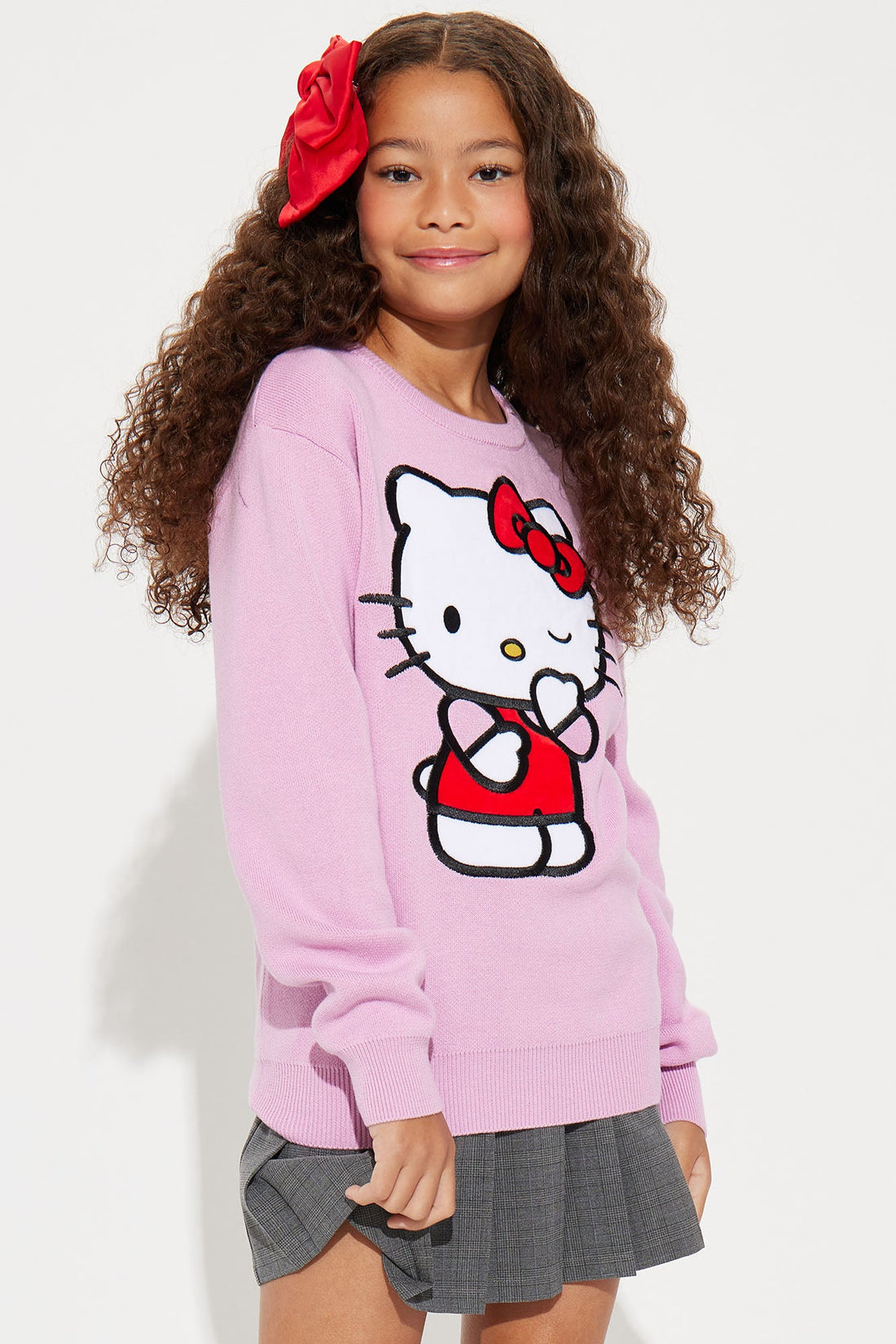 Mini Hello Kitty Wink Sweater - Pink/combo