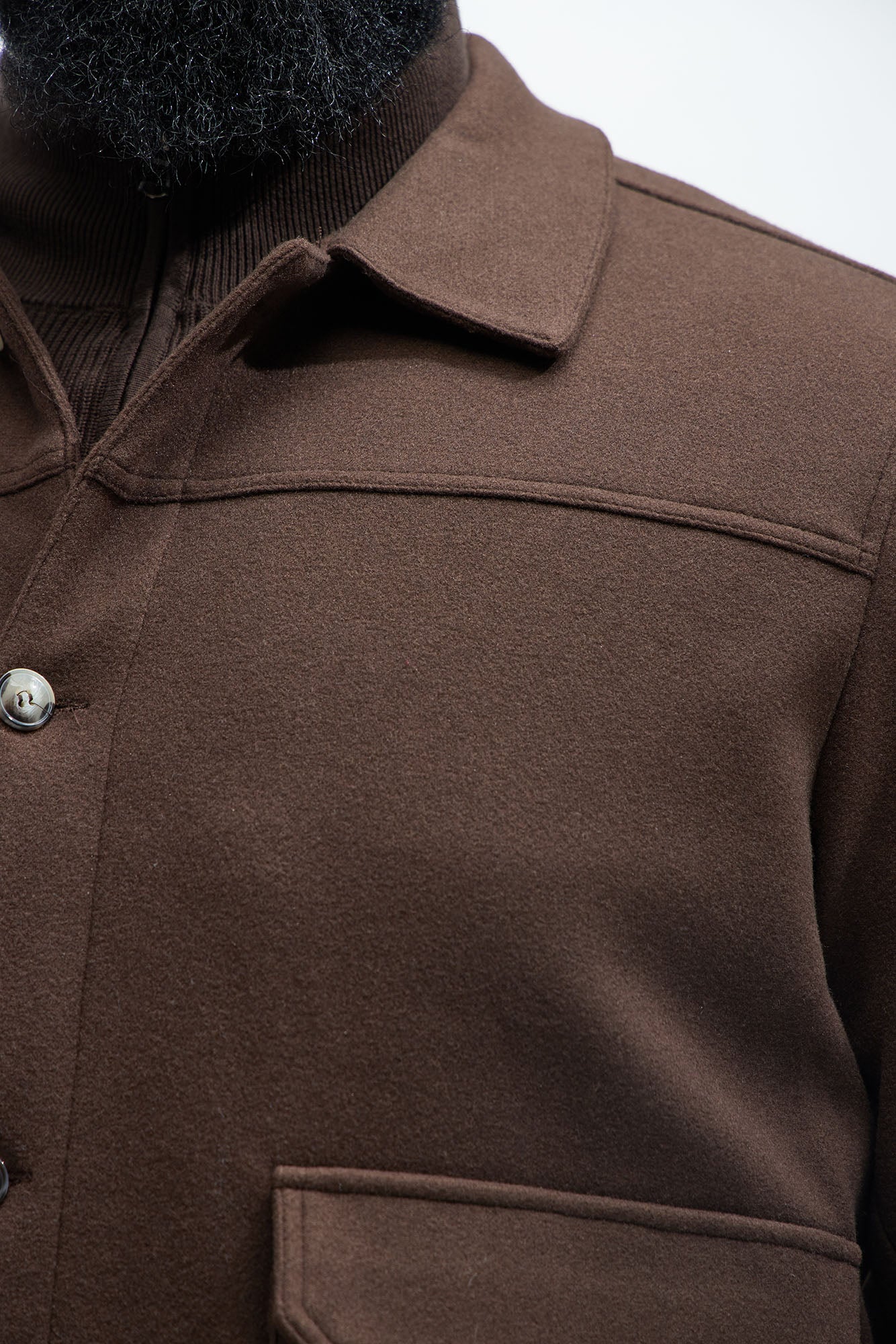 Dalton Faux Wool Jacket - Brown