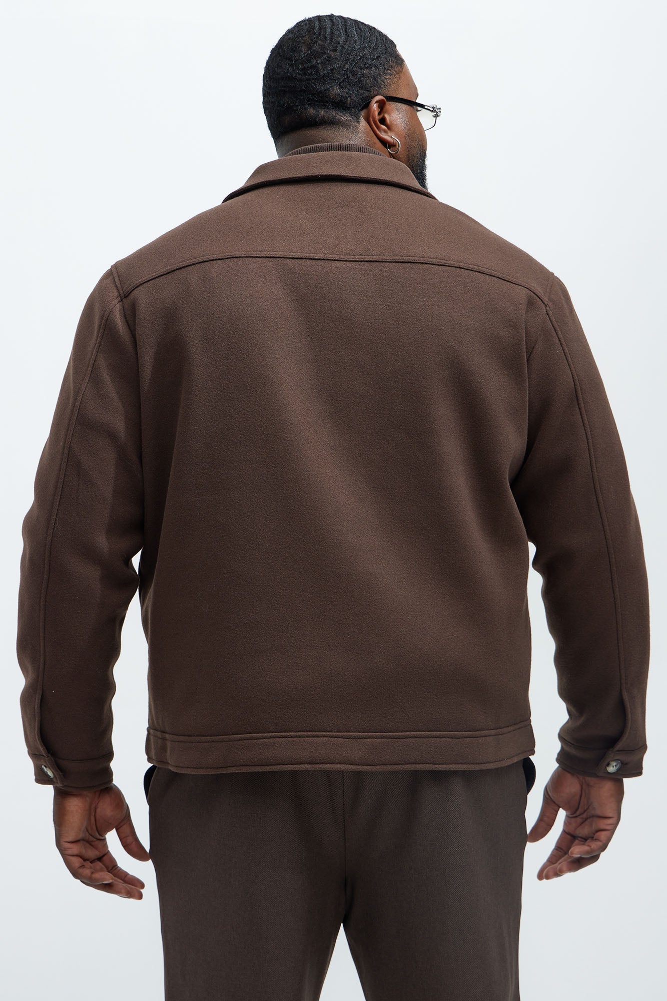 Dalton Faux Wool Jacket - Brown
