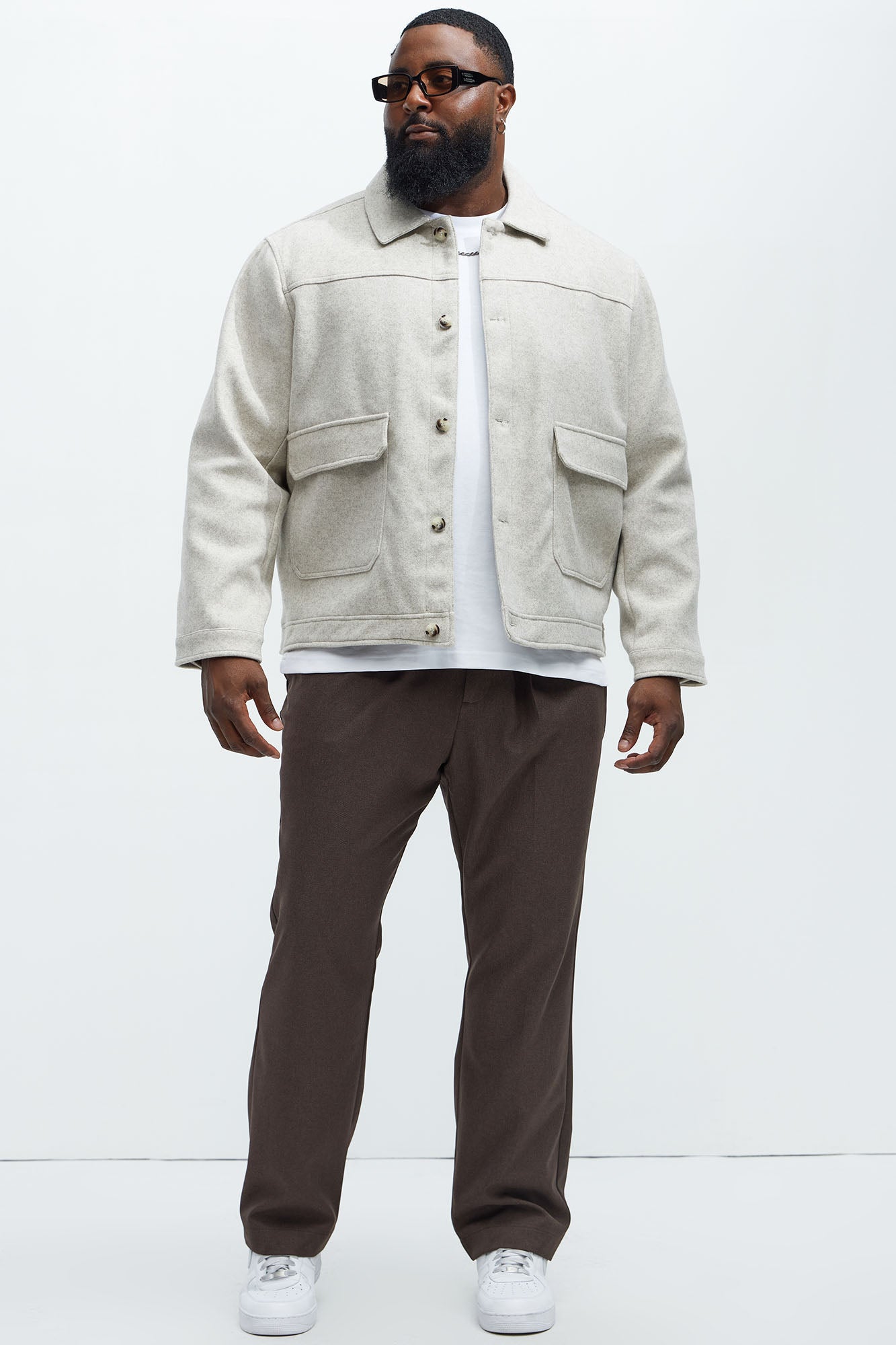Dalton Faux Wool Jacket - Oatmeal