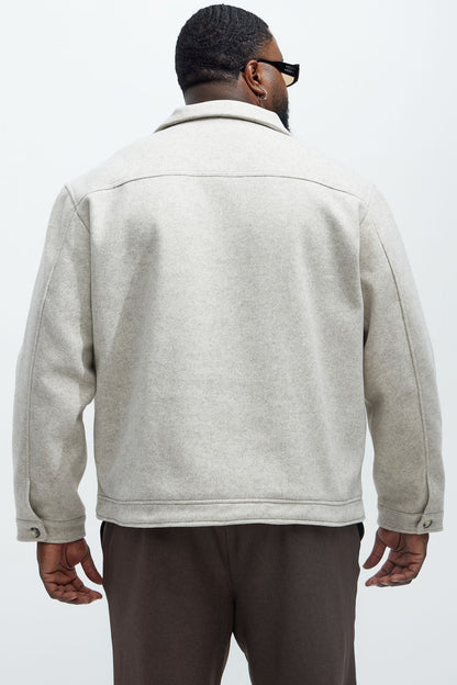 Dalton Faux Wool Jacket - Oatmeal