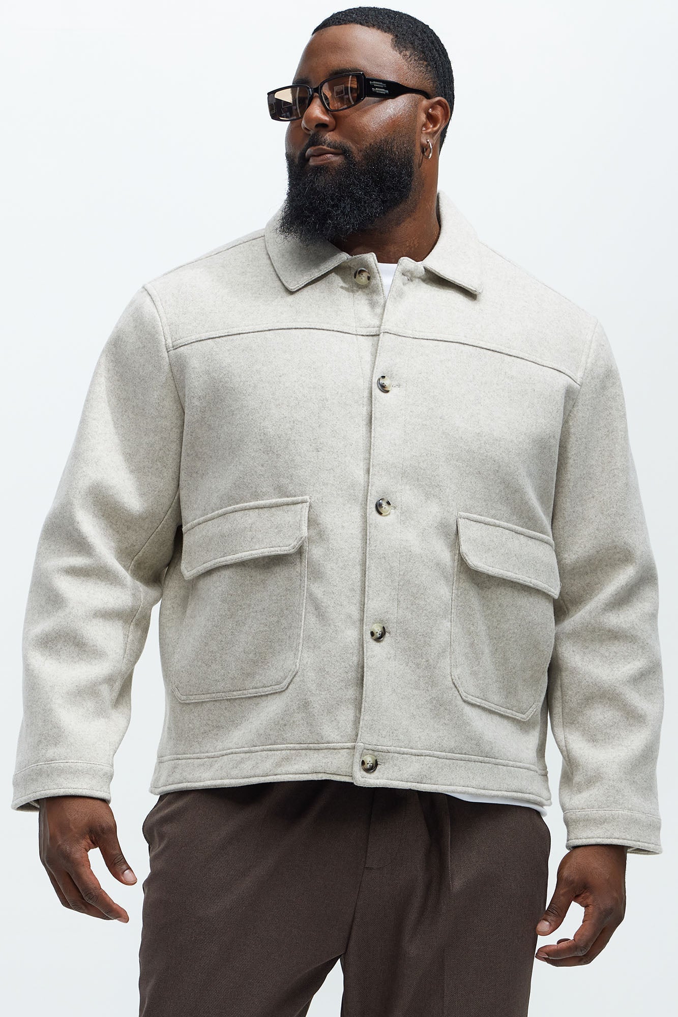 Dalton Faux Wool Jacket - Oatmeal