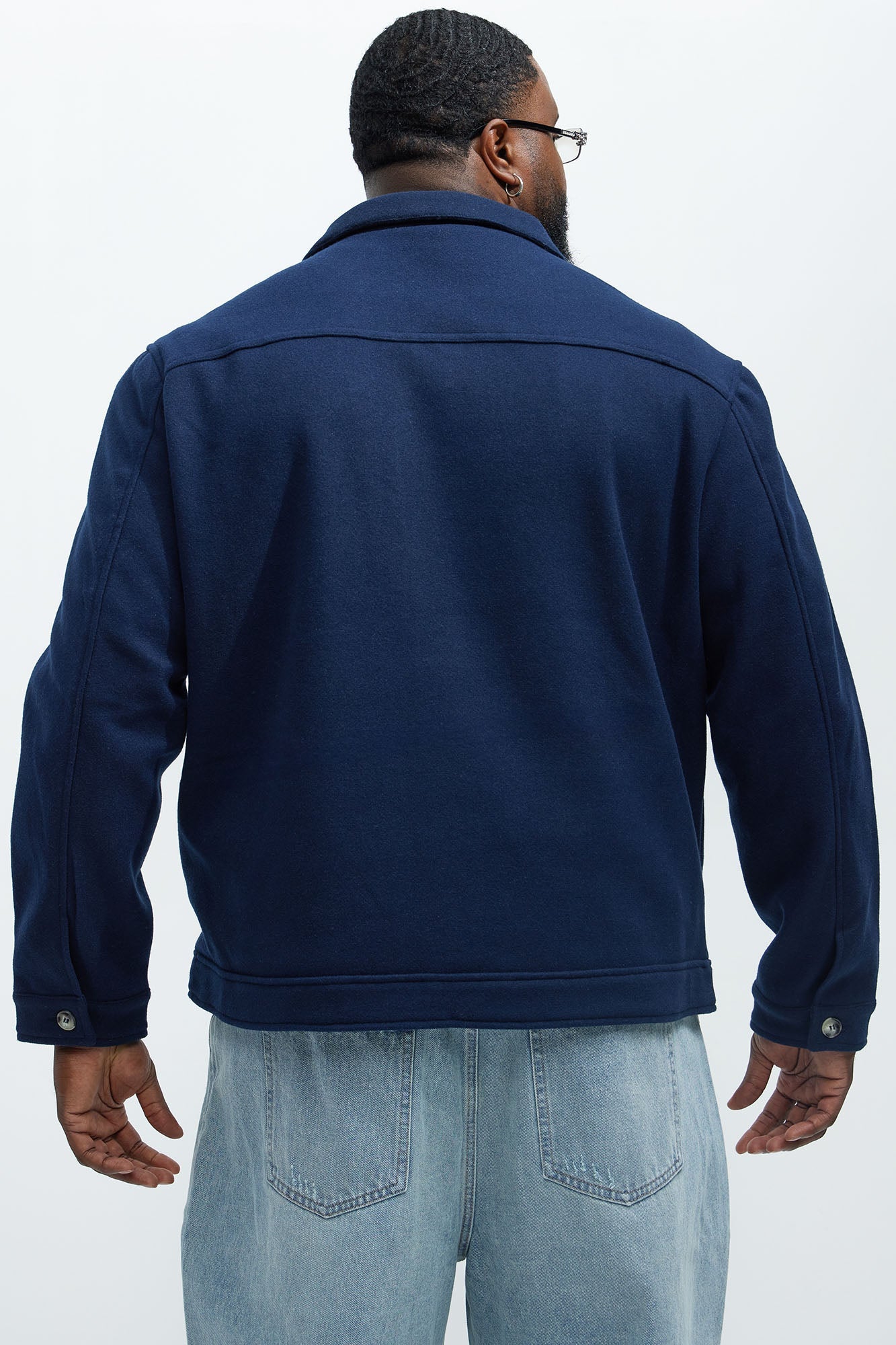 Dalton Faux Wool Jacket - Navy