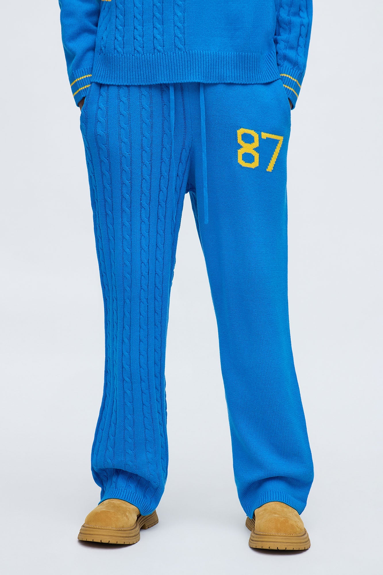 Preppy Life Sweater Knit Pant - Blue/combo