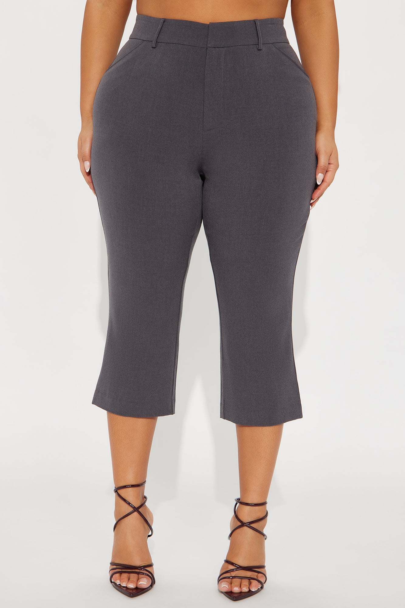 Tasha Dressy High Rise Capri - Charcoal