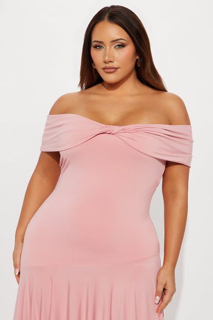 Brielle Asymmetrical Midi Dress - Mauve