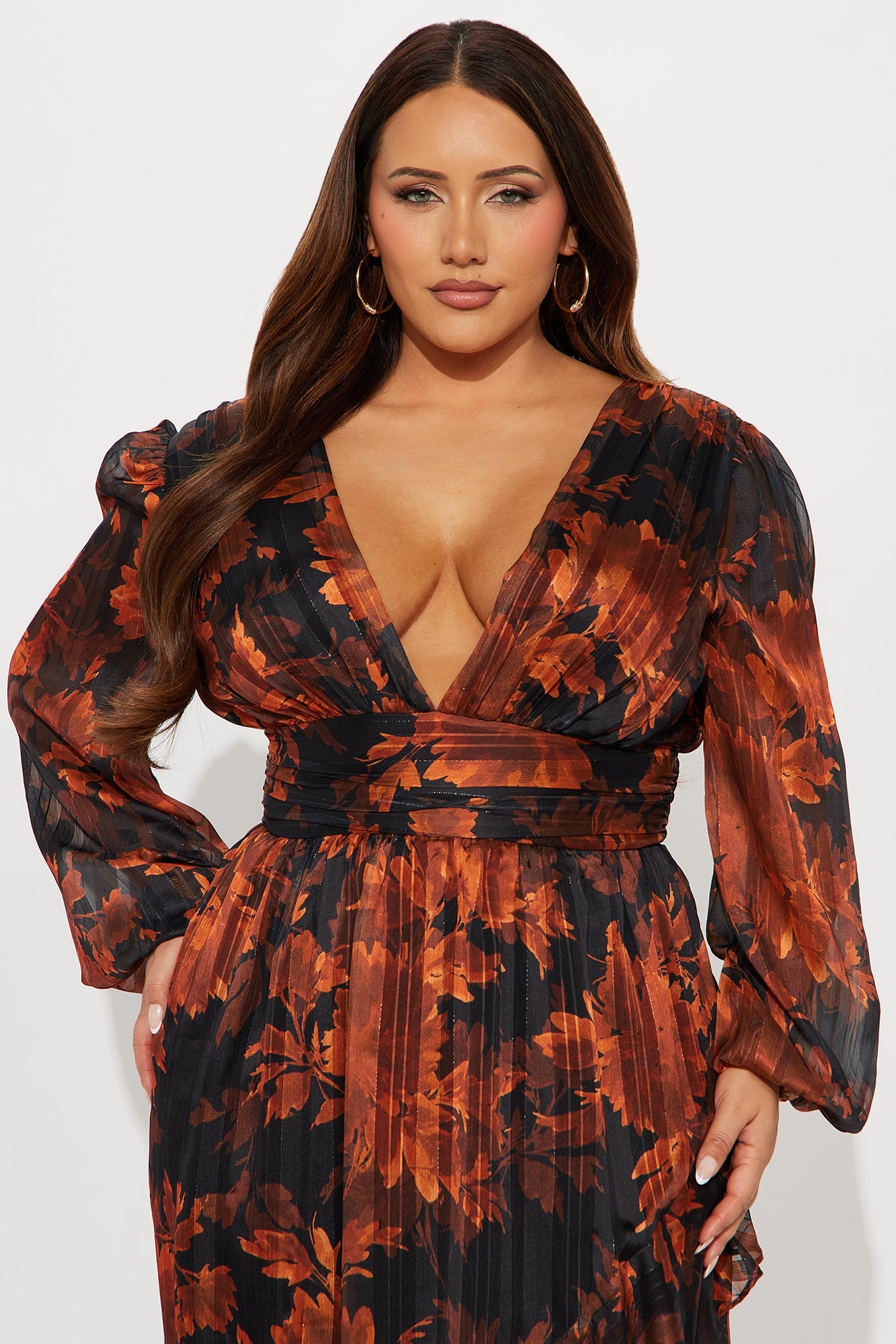Only Sweet Floral Maxi Dress - Black/Orange
