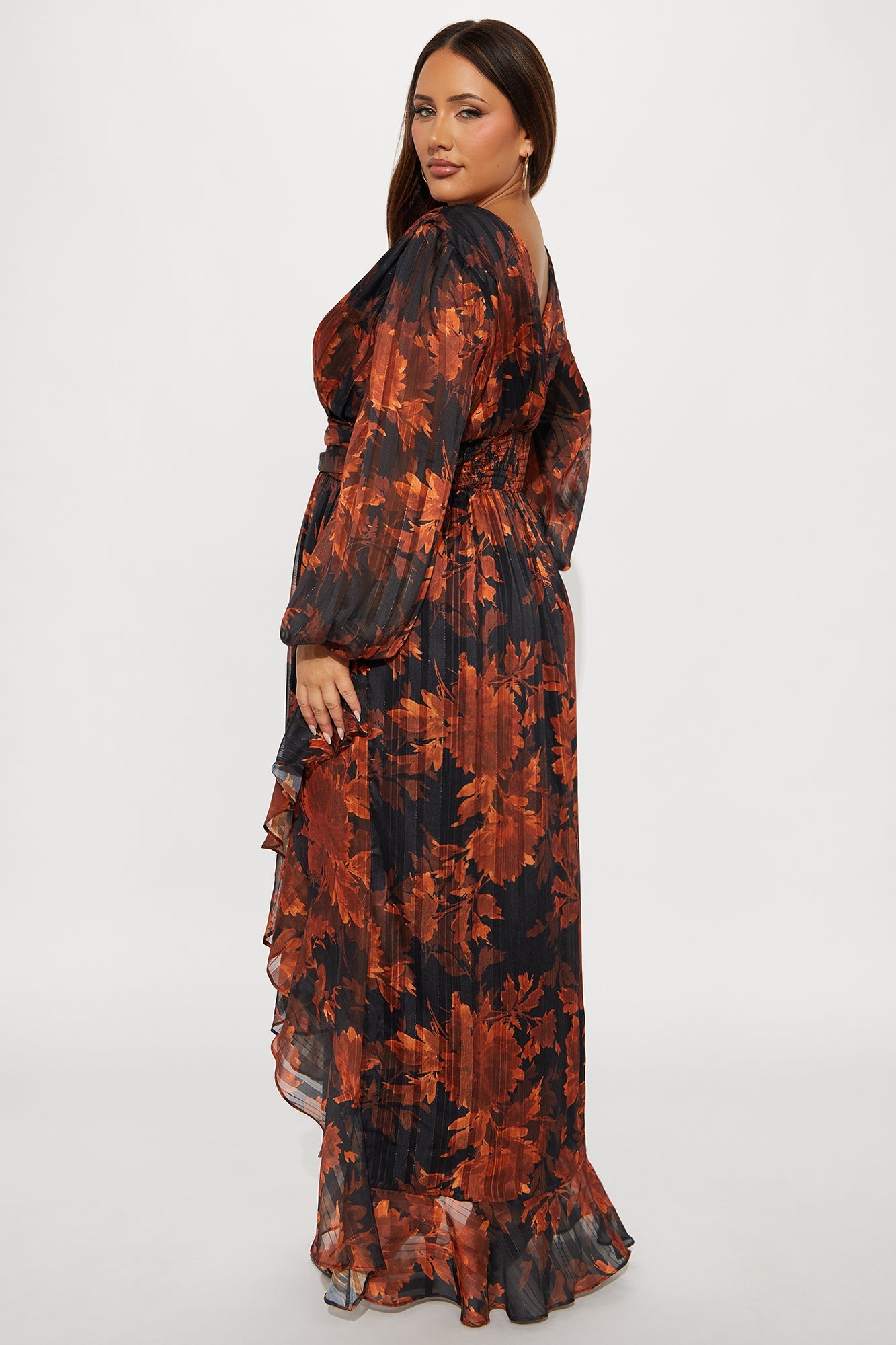 Only Sweet Floral Maxi Dress - Black/Orange