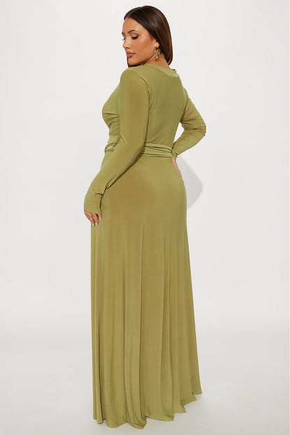 Blakely Belted Maxi Dress - Olive