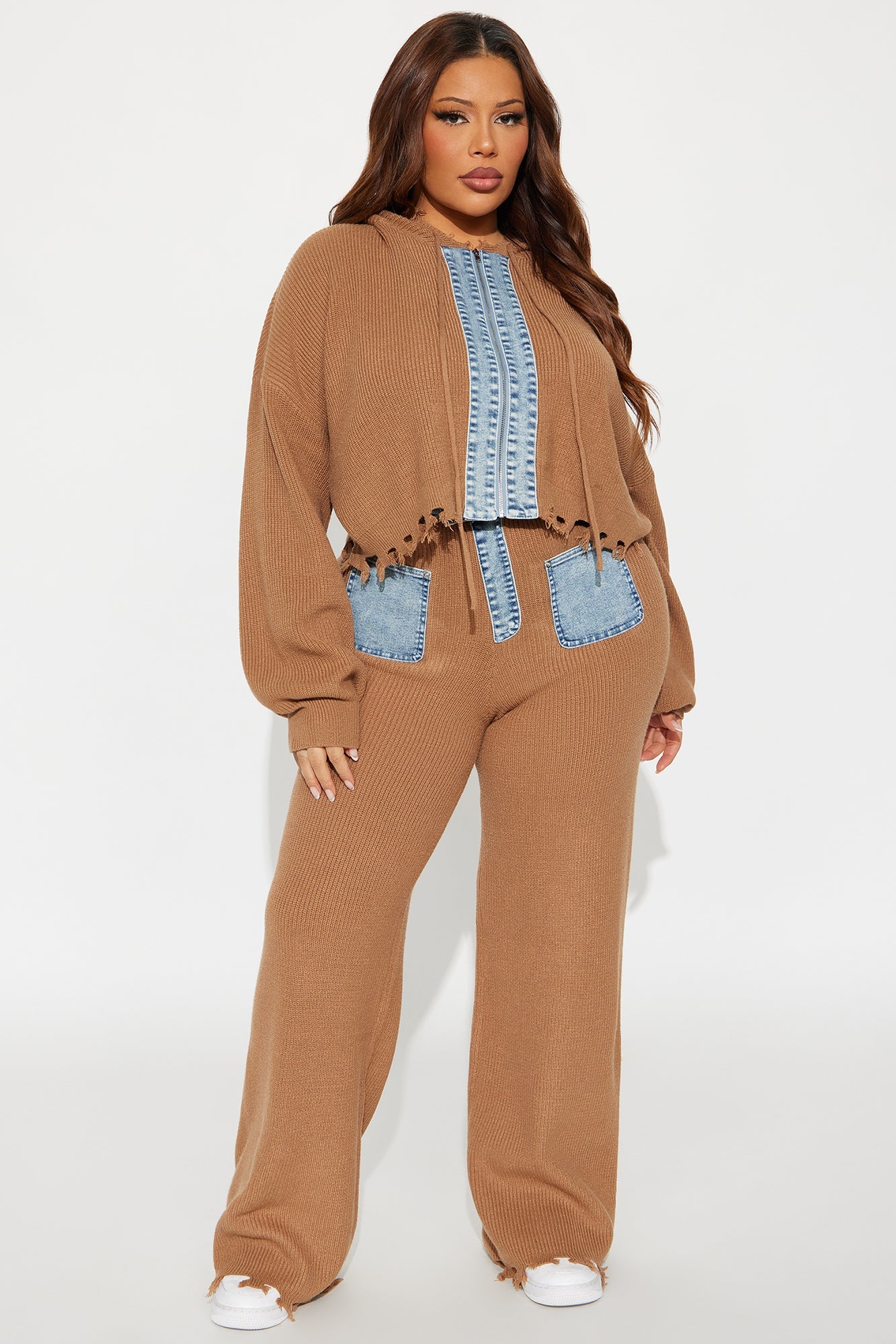 Short Shannel Sweater Pant Set - Camel