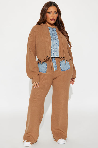 Short Shannel Sweater Pant Set - Camel