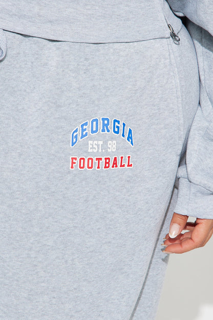 Georgia Fleece Barrel Leg Pant Set - Grey