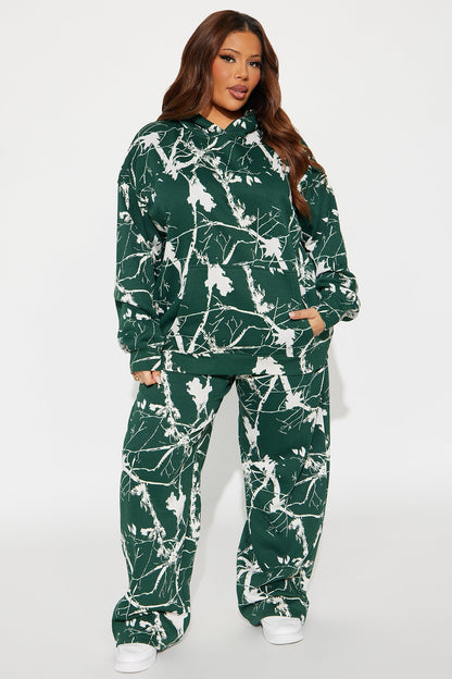 Kendall Washed Fleece Lounge Hoodie - Hunter