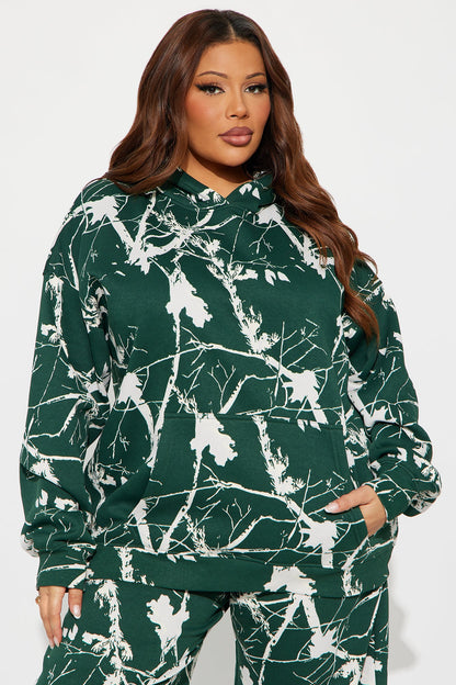 Kendall Washed Fleece Lounge Hoodie - Hunter
