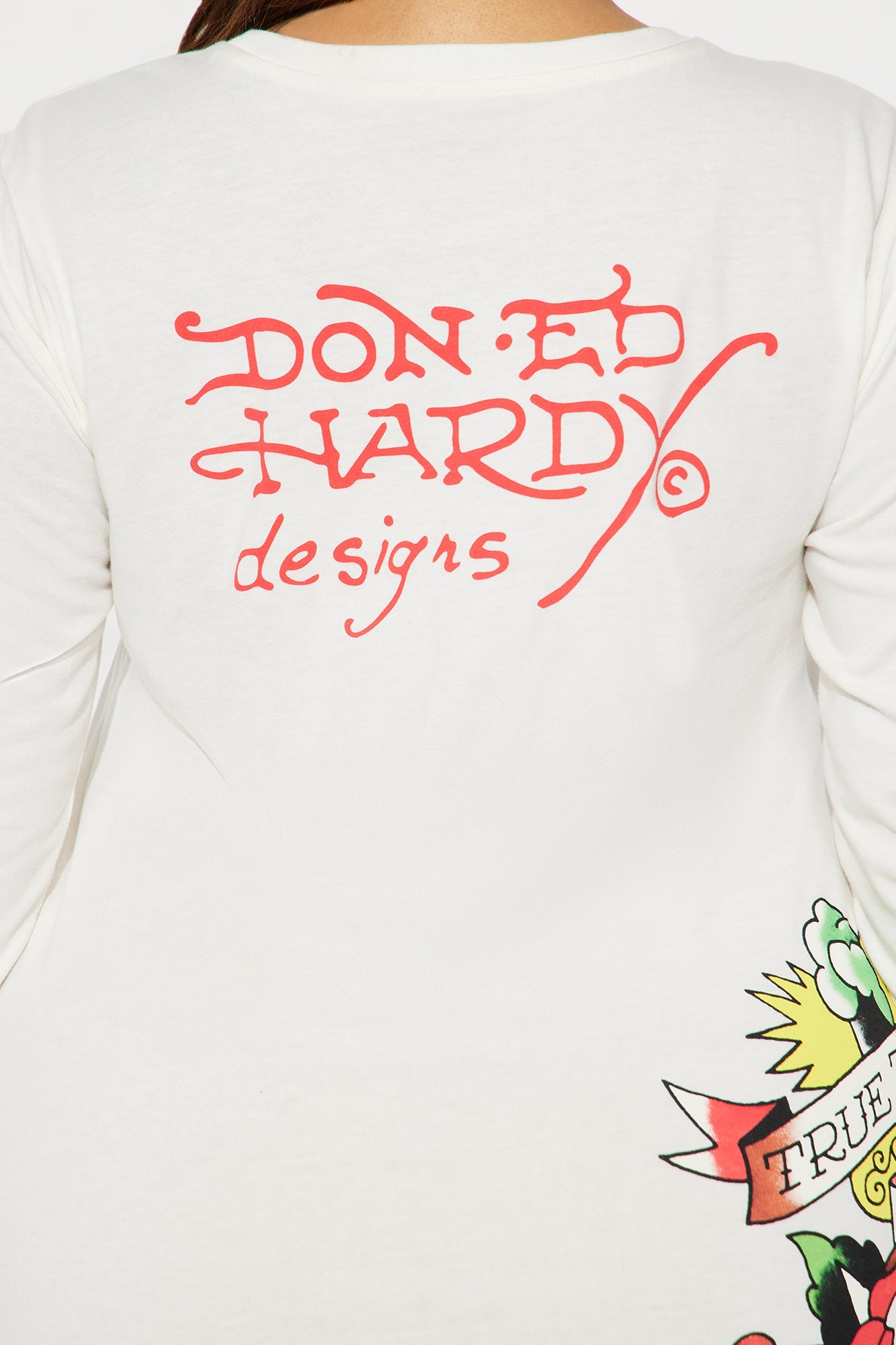 Ed Hardy Honor Dagger Long Sleeve Mini Dress - Ivory