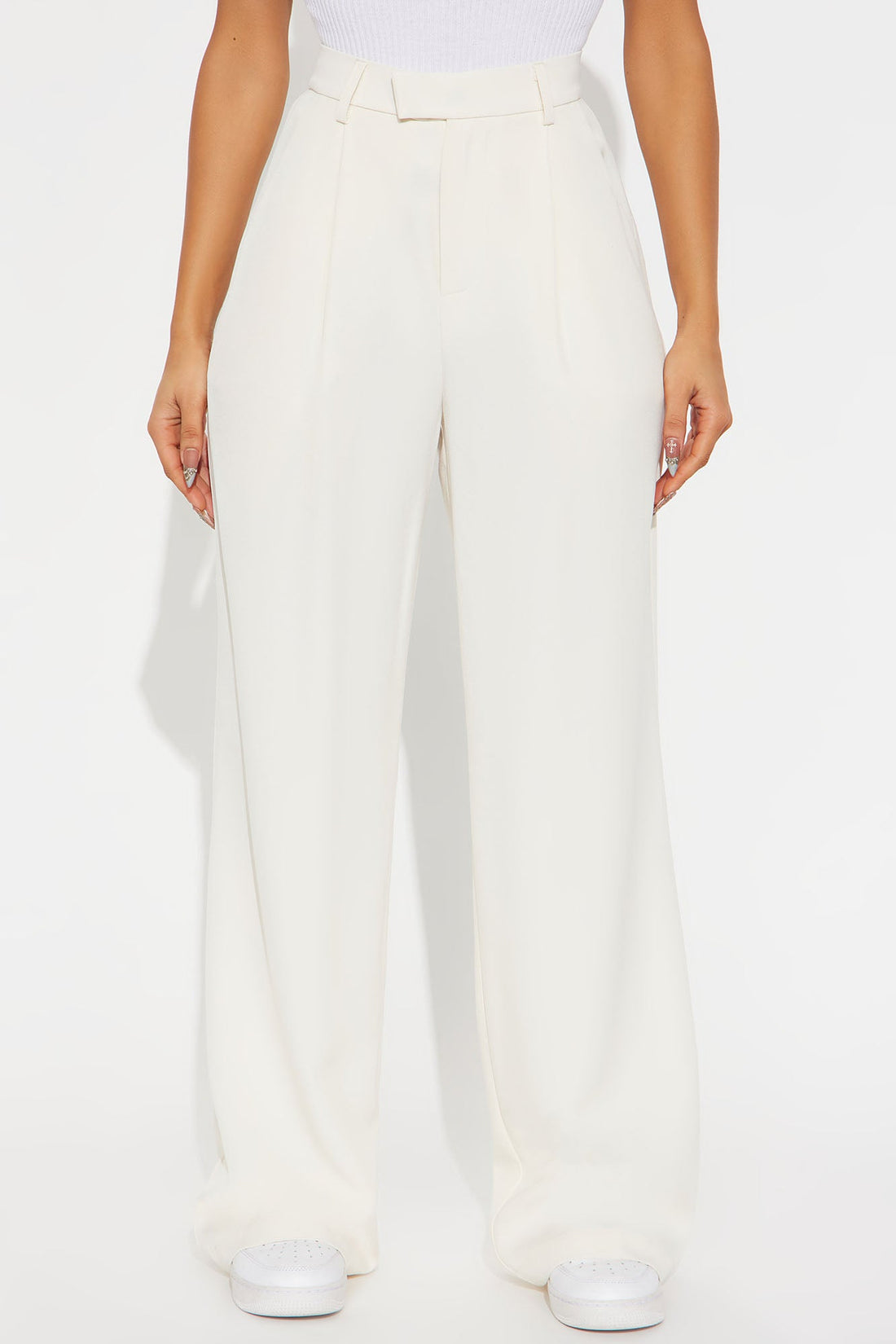 Etta Wide Leg Pant 33″ - Cream
