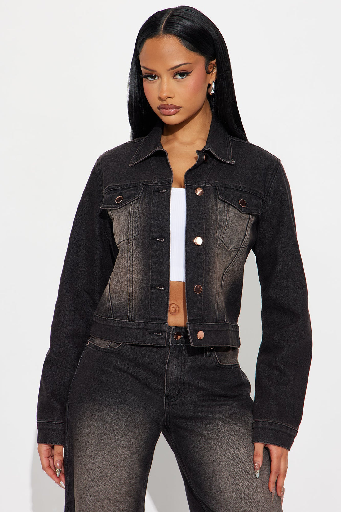 Low Flame Tinted Denim Jacket - Black Wash